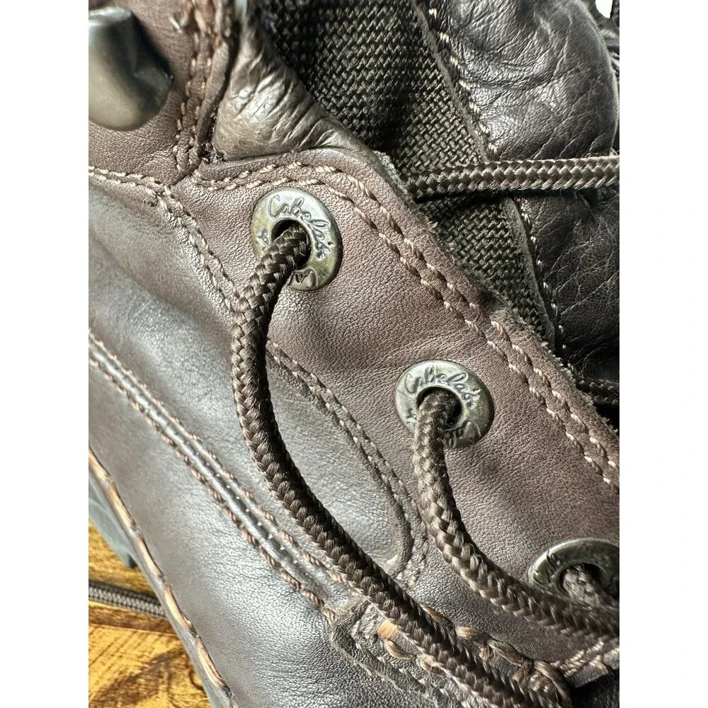 Vintage Cabela's Brown Leather GORE-TEX Stitched Moc-toe Work Boots Men's US 11W